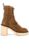 Free People Dylan Lace Up Boot In Taupe