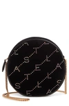 STELLA MCCARTNEY CRYSTAL MONOGRAM VELVET CIRCLE CROSSBODY BAG,581289W8545