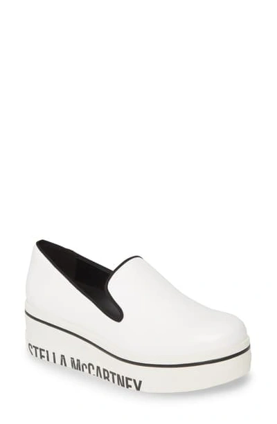 Stella Mccartney Binx Logo Platform Slip-on Sneaker In White