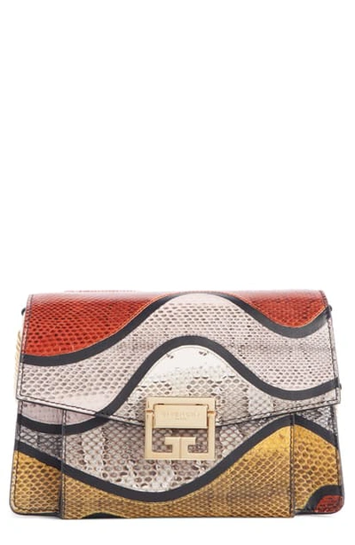 Givenchy Small Gv3 Genuine Snakeskin & Leather Crossbody Bag In White