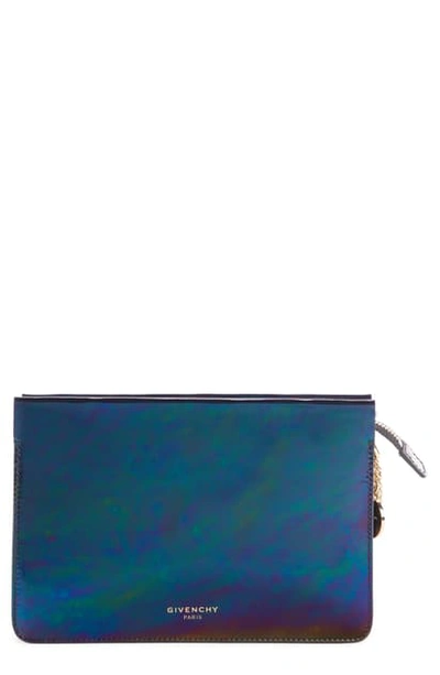 Givenchy Cross 3 Oil Slick Leather Crossbody Bag In Black