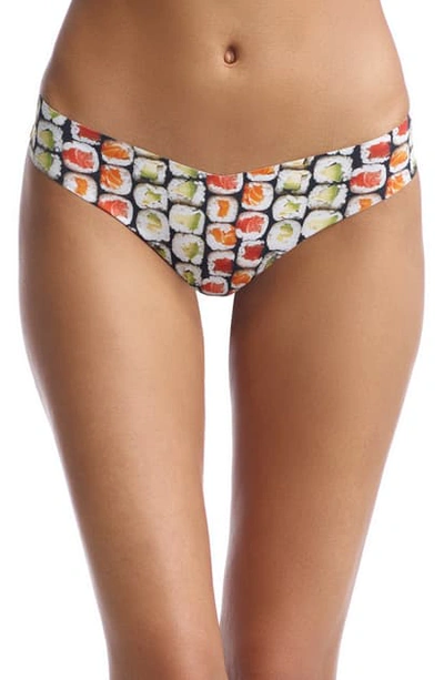 Commando Print Microfiber Thong In Sushi