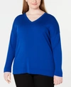 EILEEN FISHER PLUS SIZE V-NECK SWEATER