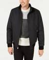 Calvin Klein Men's Wool Bomber Jacket With Knit Trim In Medium Grey