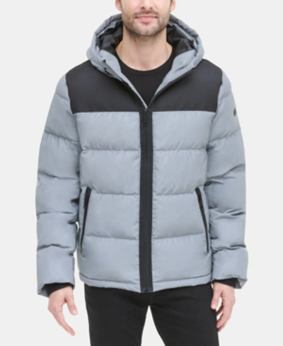 Dkny Men's Mixed-media Puffer Coat, Created For Macy's In Reflective