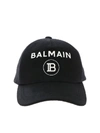 BALMAIN BLACK CAP WITH LOGO DETAIL,11047411