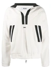 Msgm Contrast Stripe Sweatshirt In White