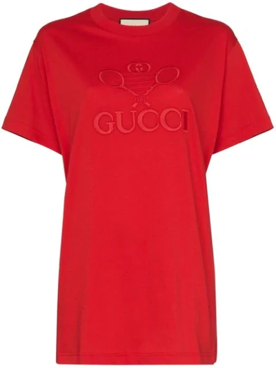 Gucci Graphic-print Cotton-jersey T-shirt In Red
