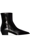 AEYDE AEYDE BLACK RUBY LEATHER ANKLE BOOTS - 黑色