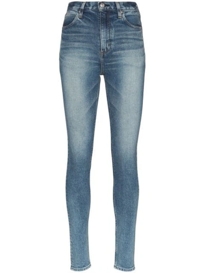 Hyke Faded Slim-fit Jeans In Blue