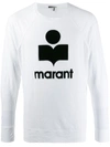 Isabel Marant Kieffer Logo-flocked Linen-jersey T-shirt In White