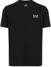 Ea7 Embroidered T-shirt In Black