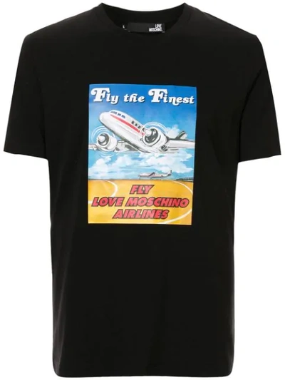 Love Moschino Fly The Finest T-shirt In Black