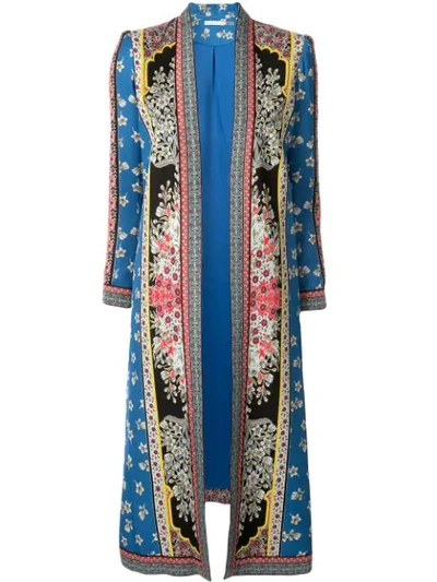 Alice And Olivia Linoa Jacquard-trimmed Printed Crepe De Chine Kimono In Rainbow Snake Stripe