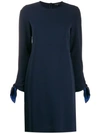 ANTONELLI ANTONELLI KNOT-SLEEVE SHIFT DRESS - 蓝色