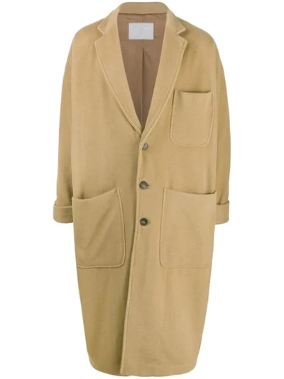 Société Anonyme Single Breasted Midi Coat In Neutrals
