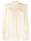 Zimmermann Espionage Lace Blouse In Neutrals