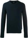 ARMANI EXCHANGE EMBROIDERED LOGO KNIT SWEATER