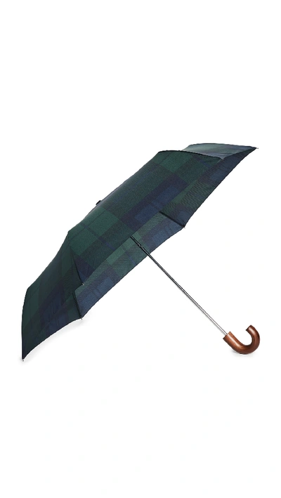 Barbour Tartan Mini Umbrella In Black Watch