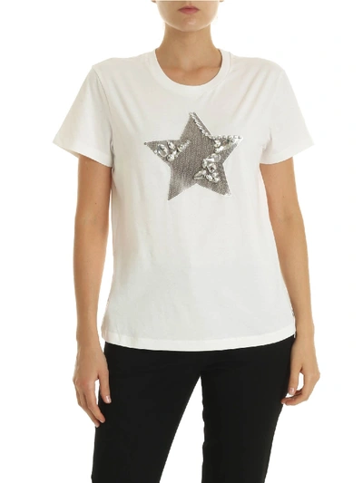 Pinko Radiare Embellished T-shirt In Bianco