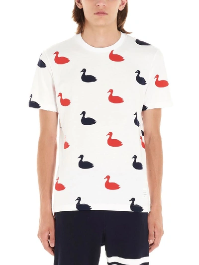Thom Browne Printed Cotton-jersey T-shirt In White