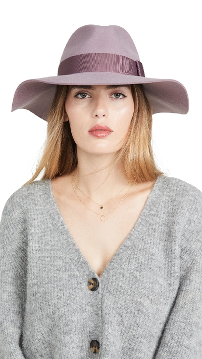 Brixton 'piper' Floppy Wool Hat In Mauve