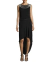 HAUTE HIPPIE High-Low Gown W/Removable Skirt, Black