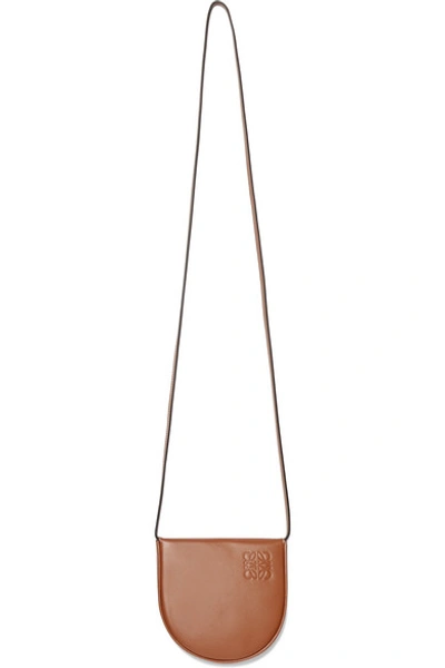 Loewe Heel Mini Leather Pouch In Tan