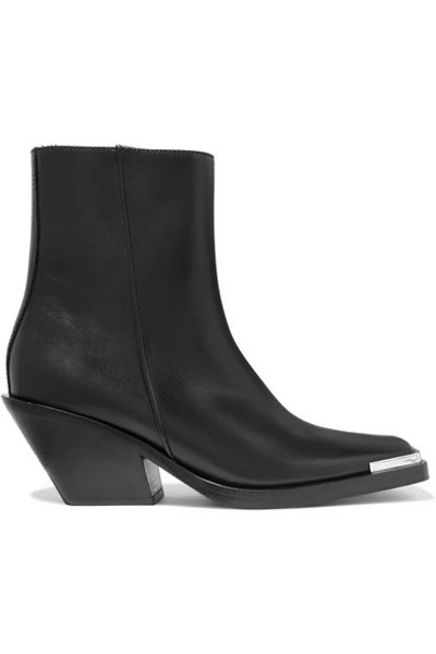 Acne Studios Braxton Leather Ankle Boots In Black