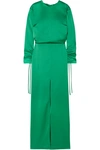 CEDRIC CHARLIER OPEN-BACK RUCHED SATIN GOWN