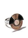 FAIRFAX & ROBERTS 18KT ROSE & 18KT WHITE GOLD CLEOPATRA DIAMOND AND ONYX RING