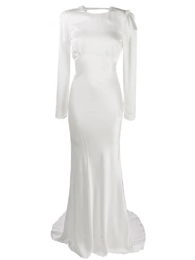 Alessandra Rich Open Back Evening Dress In White