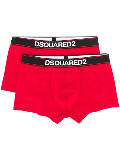 Dsquared2 2 Pack Logo Boxers In 红色