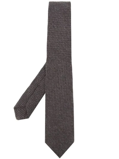Kiton Checked Pattern Tie In Brown
