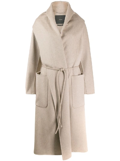 Max Mara Gewickelter Mantel In Neutrals