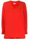 ALBERTO BIANI ALBERTO BIANI V-NECK BLOUSE - 红色