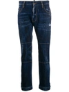 DSQUARED2 DSQUARED2 PANELLED CROPPED DENIM JEANS - 蓝色