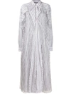 Y/PROJECT TULLE-PANEL STRIPED DRESS