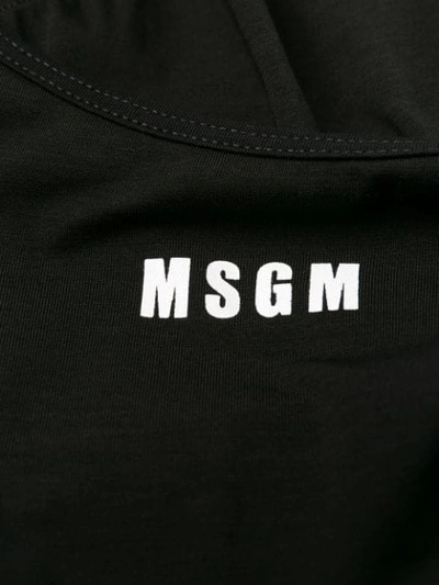 Msgm Logo Printed Bodysuit In 99 Black