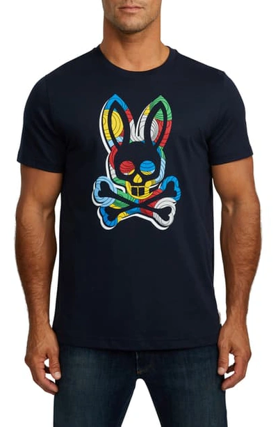 Psycho Bunny Logo Graphic T-shirt In Navy