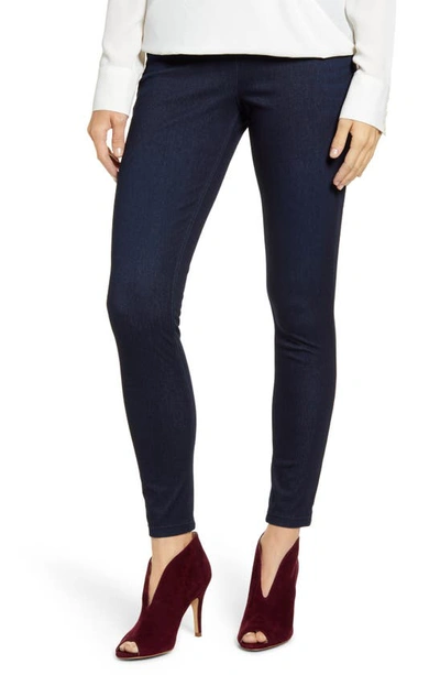 Hue Ultra-soft High-waisted Denim Leggings In Black Indigo Wash