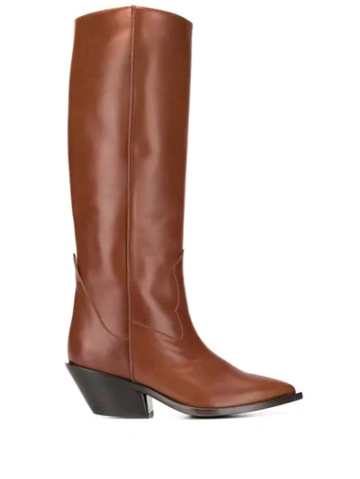 A.f.vandevorst Knee-length Pointed Boots In Brown