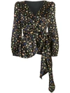 CYNTHIA ROWLEY MILA SILK WRAP BLOUSE