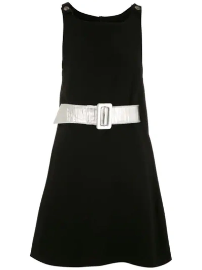 Andrea Bogosian Belted Pullover Couture Dress In Black