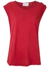 ANDREA BOGOSIAN SIDE BUTTONS RIBBED TANK