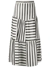 ANDREA BOGOSIAN STRIPED LEATHER SKIRT