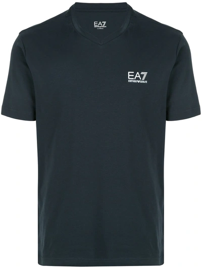 Ea7 V-neck T-shirt In 蓝色