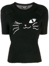 BOUTIQUE MOSCHINO BOUTIQUE MOSCHINO EMBROIDERED CAT JUMPER - 黑色