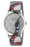 GUCCI G-TIMELESS SNAKE MESH STRAP WATCH, 38MM,YA1264123