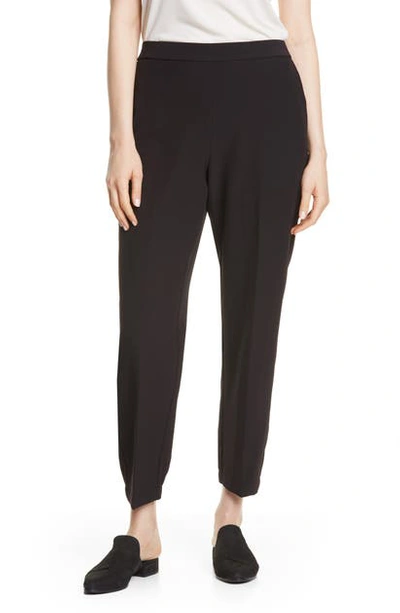 Eileen Fisher Plus Size Sleek Recycled Polyester Track Pants In Black